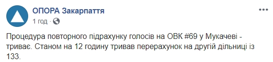 На окрузі, де переміг Балога, перераховують голоси