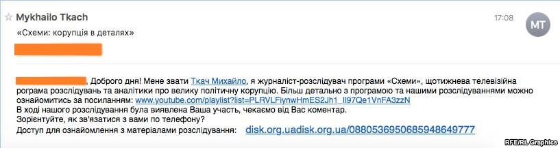 Шахраї від імені журналіста "Схем" масово розсилають підозрілі електронні листи