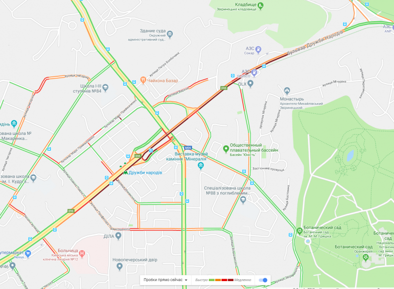 В Киеве из-за аварий образовались пробки