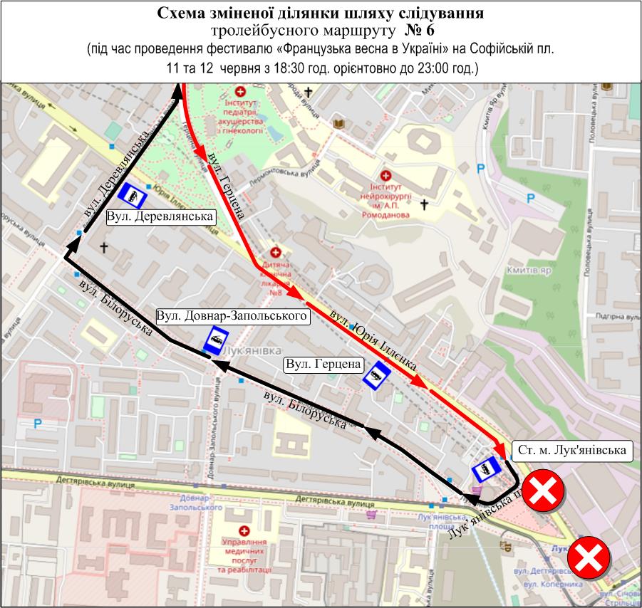 У Києві 11 та 12 червня транспорт курсуватиме по-іншому: схема руху