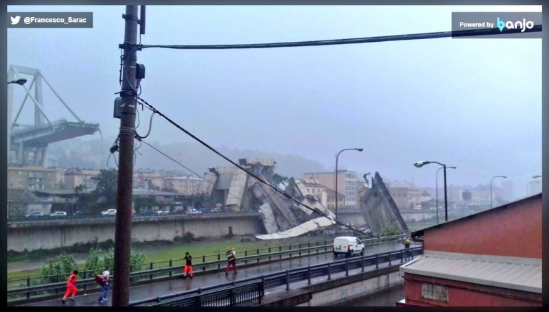 В Италии обрушился мост: погибли по меньшей мере 20 человек