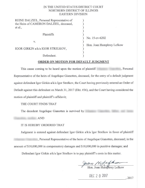 Катастрофа MH17: родичі жертв виграли суд проти Гіркіна