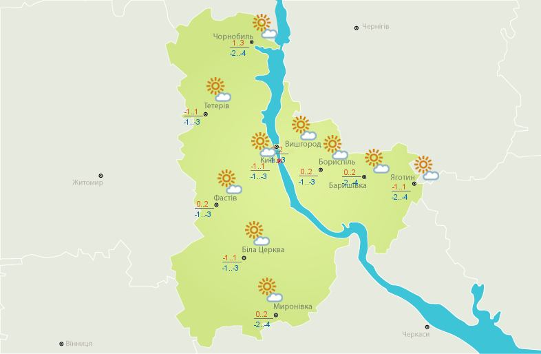 Сухо і до -1 вдень: прогноз погоди на сьогодні