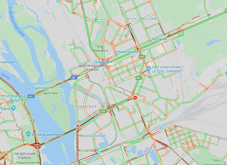 У Києві утворилися численні затори