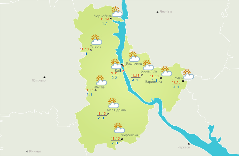 В Україні сьогодні очікується потепління