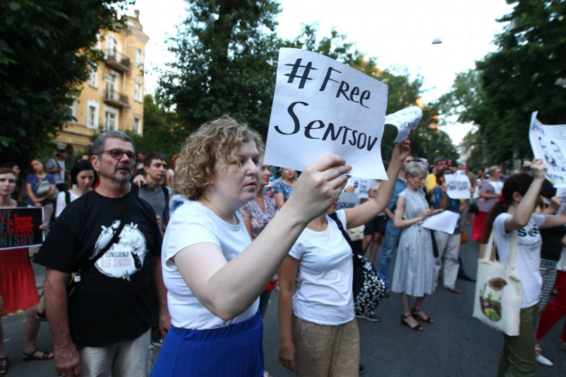 В Киеве прошла акция в поддержку Сенцова