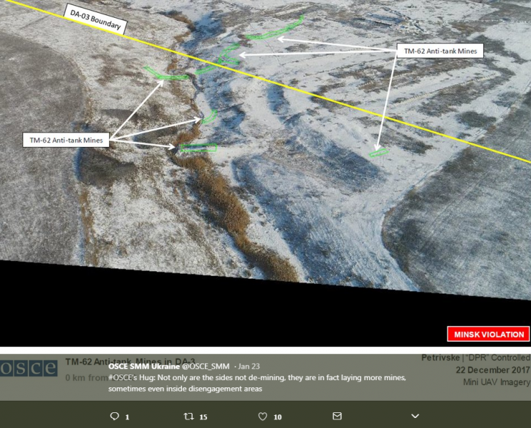 В ОБСЄ повідомили про нові випадки замінування території на Донбасі