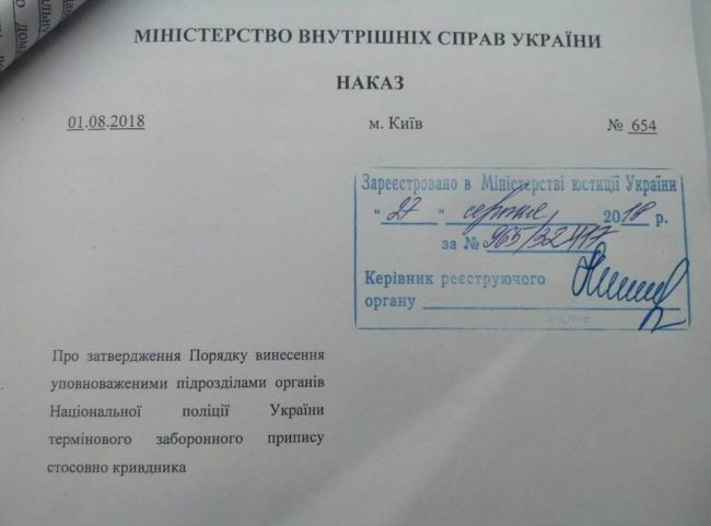 В Украине утвердили срочное запрещающее предписание для противодействия домашнему насилию