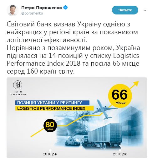 Украина на 66 месте в рейтинге Всемирного банка по индексу логистической эффективности