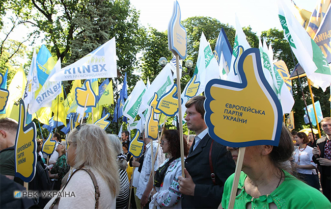 Під Радою проходить акція проти виборів за закритими списками