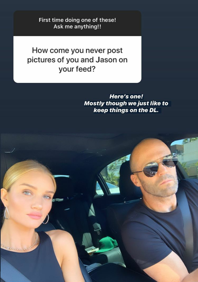 Это была любовь с первого взгляда: Роузи Хантингтон-Уайтли рассказала, как познакомилась с Джейсоном Стетхэмом