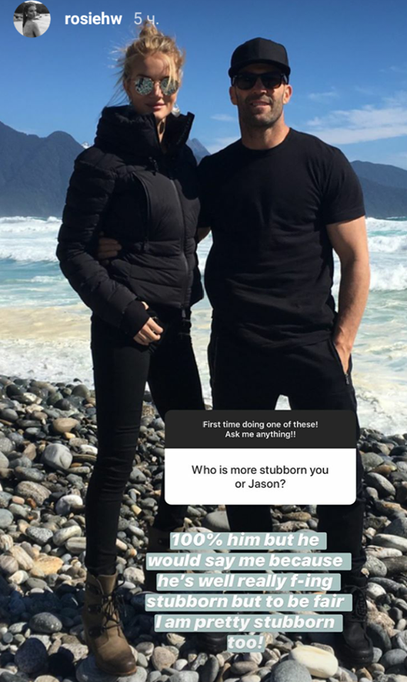 Это была любовь с первого взгляда: Роузи Хантингтон-Уайтли рассказала, как познакомилась с Джейсоном Стетхэмом