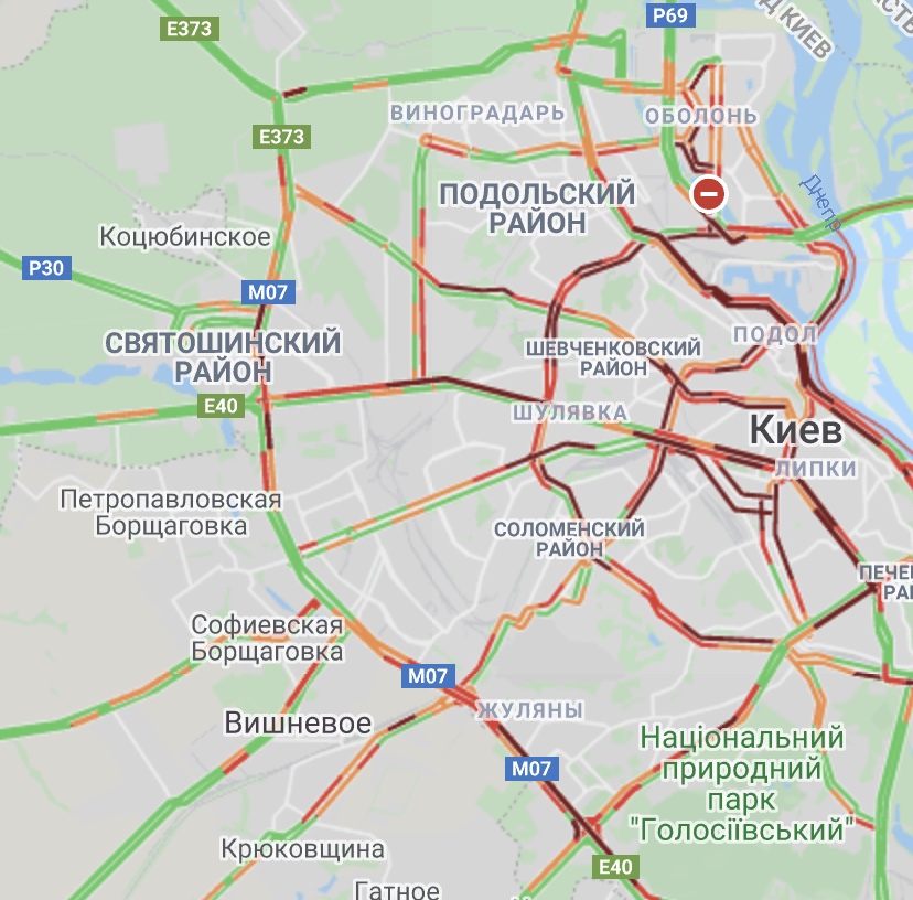 Київ скували пробки: карта