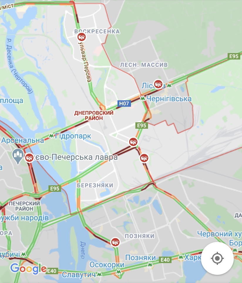 Киев сковали пробки: карта