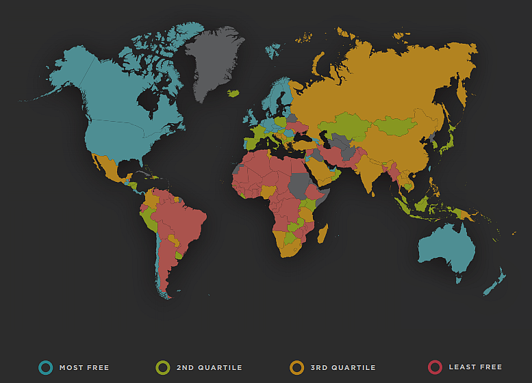 карта экономических свобод карта