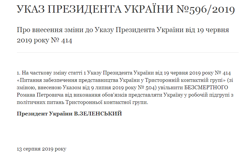 Зеленский отстранил Бессмертного от работы в ТКГ