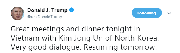 Трамп назвал встречу с Ким Чен Ыном "великолепной"