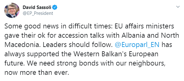 ЕС согласовал начало переговоров о вступлении Албании и Северной Македонии в блок