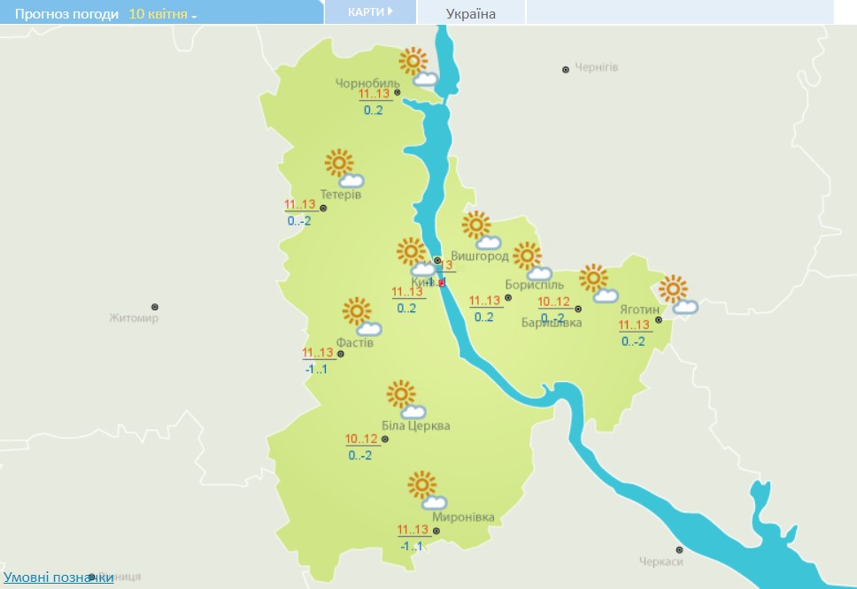 Ясно і до +14 тепла: прогноз погоди на сьогодні