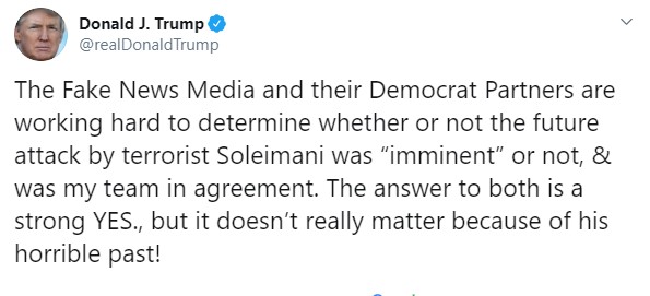 Администрация президента США была едина в вопросе ликвидации Сулеймани, - Трамп
