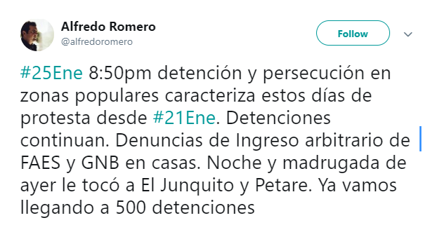 Число задержанных на протестах в Венесуэле достигло 500