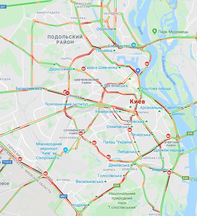 У Києві утворилися численні затори