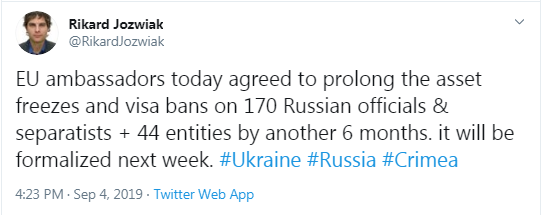 Послы ЕС одобрили продление санкций против России