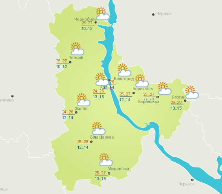 Сьогодні в Україні очікуються дощі і грози