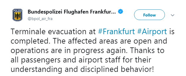 Евакуація терміналу аеропорту у Франкфурті-на-Майні: стала відома причина