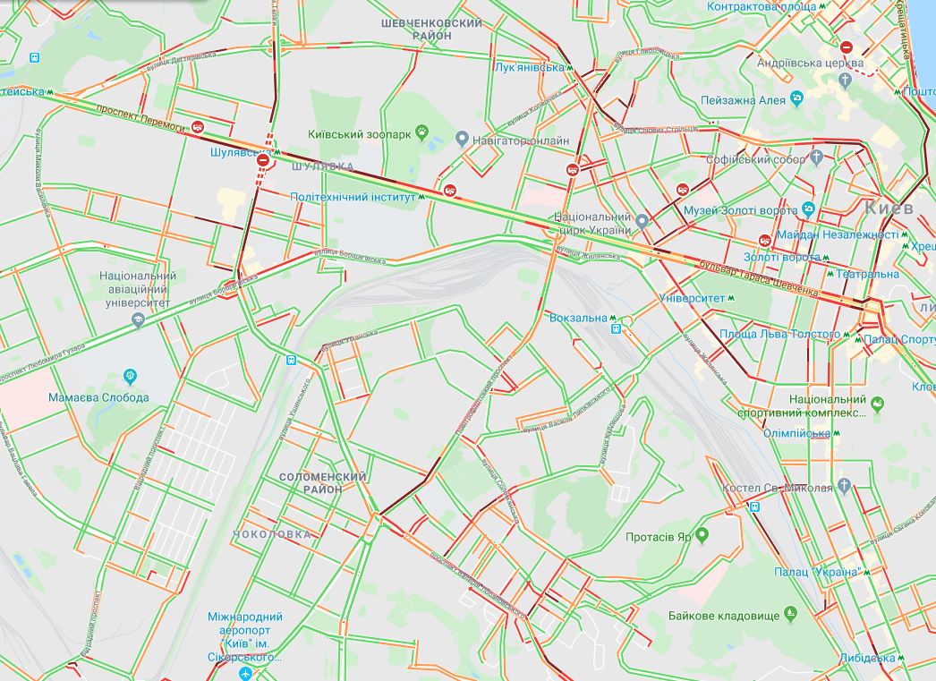 Київ скували затори: карта