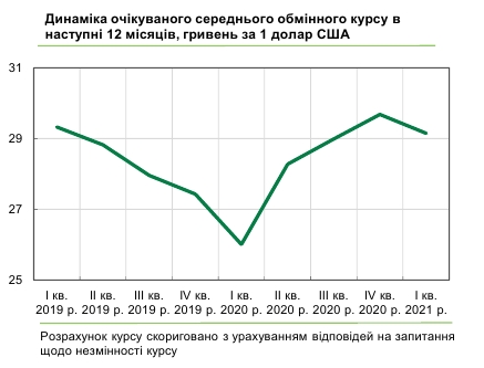 Бизнес прогнозирует курс выше 29 гривен за доллар в течение года