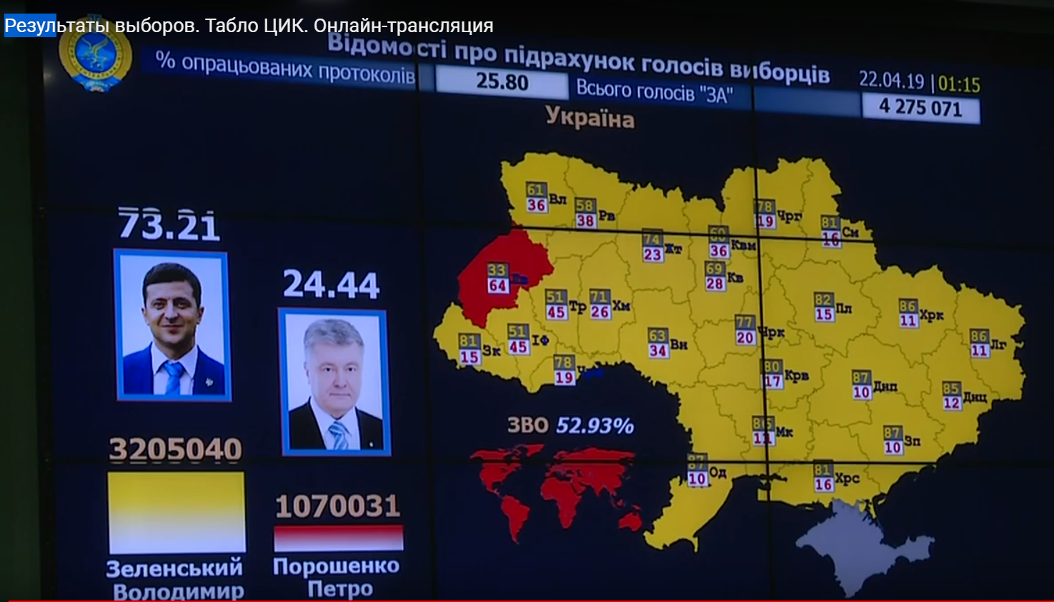 ЦИК обнародовал данные подсчета четверти протоколов