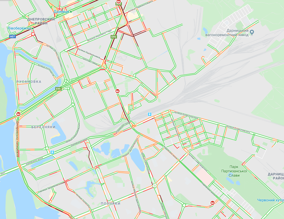 Київ скували затори: карта