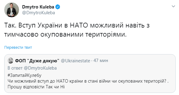 Украина может вступить в НАТО с оккупированными территориями, - вице-премьер