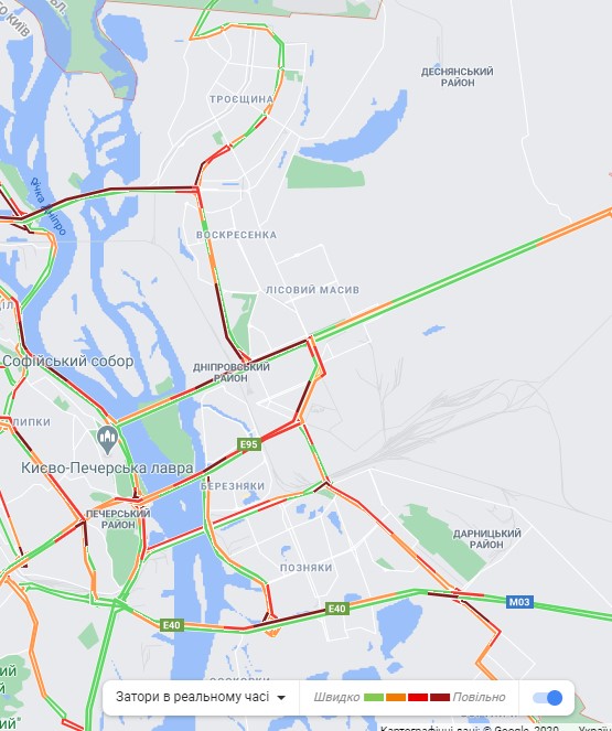 Київ скували пробки: карта