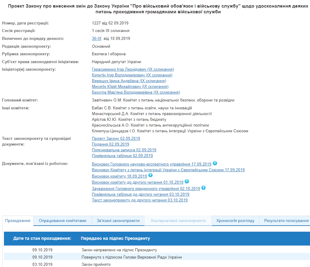 Закон о невключении дезертиров в численность ВСУ передали на подпись президенту
