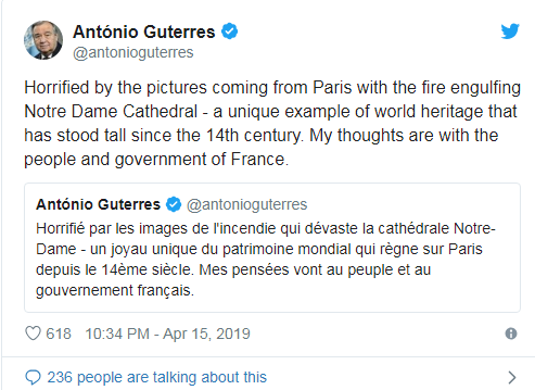 Назвали причину пожежі в Нотр-Дам де Парі