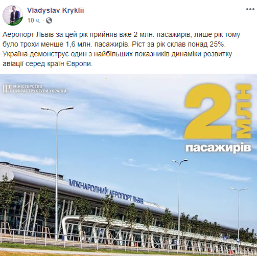 В МИУ заявили о хорошей динамике развития украинской авиации