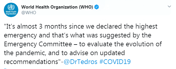 Три місяці пандемії: ВООЗ скликає засідання надзвичайного комітету