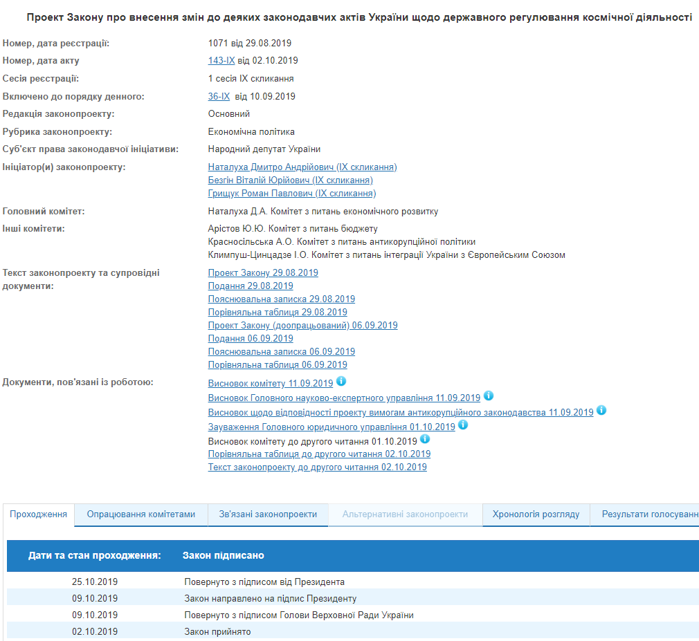Зеленский подписал закон о лицензиях в сфере космической деятельности