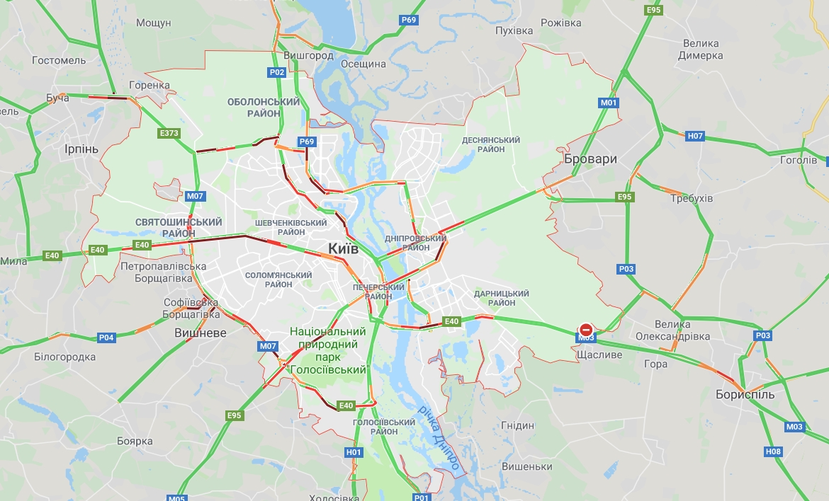 У Києві утворилися численні затори