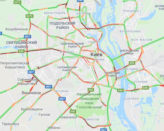 У Києві утворилися численні затори