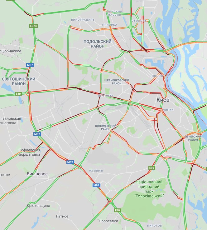 Київ скували пробки
