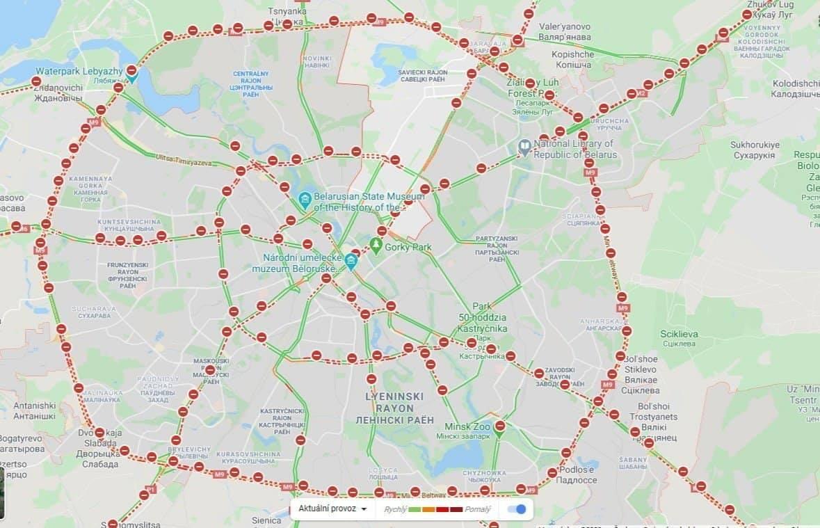 Минск перекрыли. Фото: Google Maps