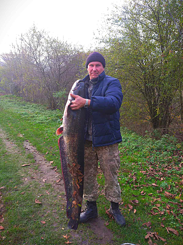 Український рибалка зловив рибу зростом з людину: і це не жарт (фото)