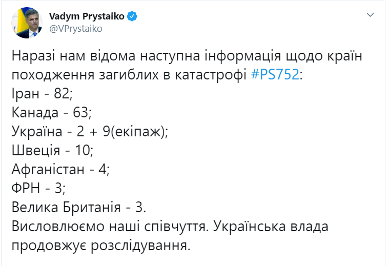 Український літак МАУ розбився в Ірані: що відомо