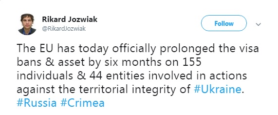 ЕС еще на полгода продлил персональные санкции против России