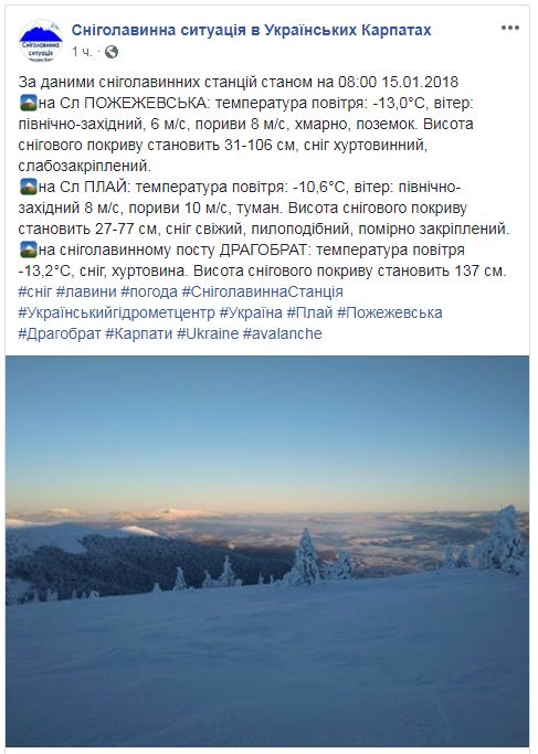 Синоптики повідомили про погоду в Карпатах