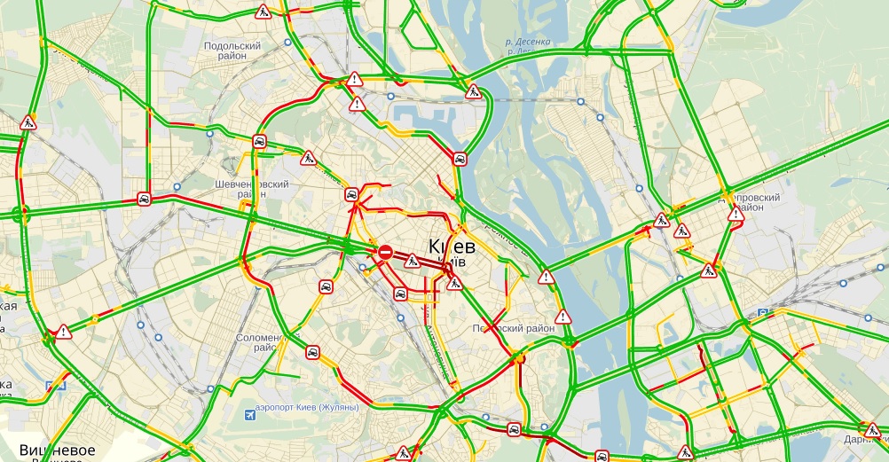 затори у Києві пробки, киев