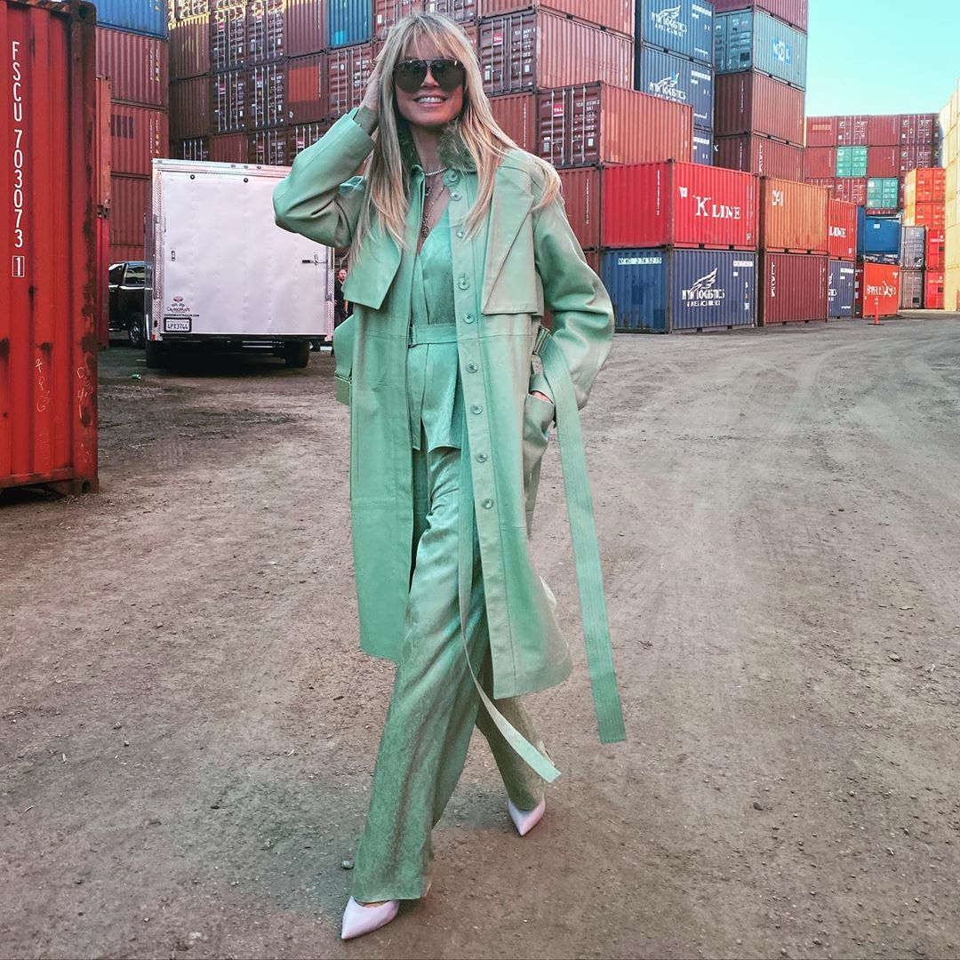 Їй точно 46? Хайді Клум похвалилася струнким тілом в м'ятному total look